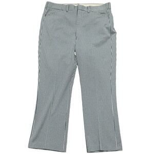 Kings Road Pants Men 42M 40W 30L Hunter Green Houndstooth Knit Perma-Prest Full‎